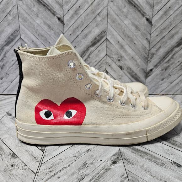 Converse Chuck Taylor All Star 70 Hi Comme des Garcons Play Creme Mens 9 - Picture 1 of 10